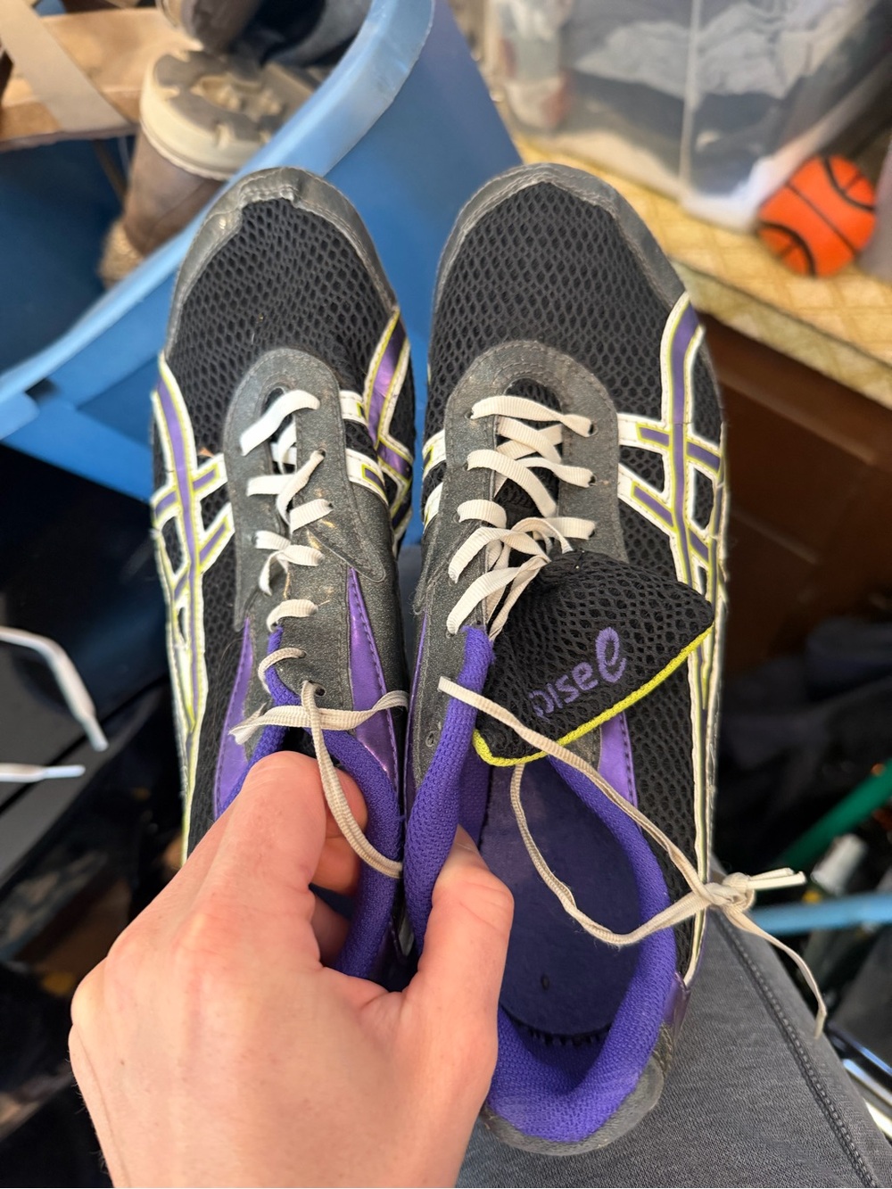 ASICS Black, Purple & Yellow Women's Athletic Running Shoes